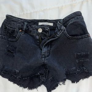 PacSun Black Distressed Jean Shorts